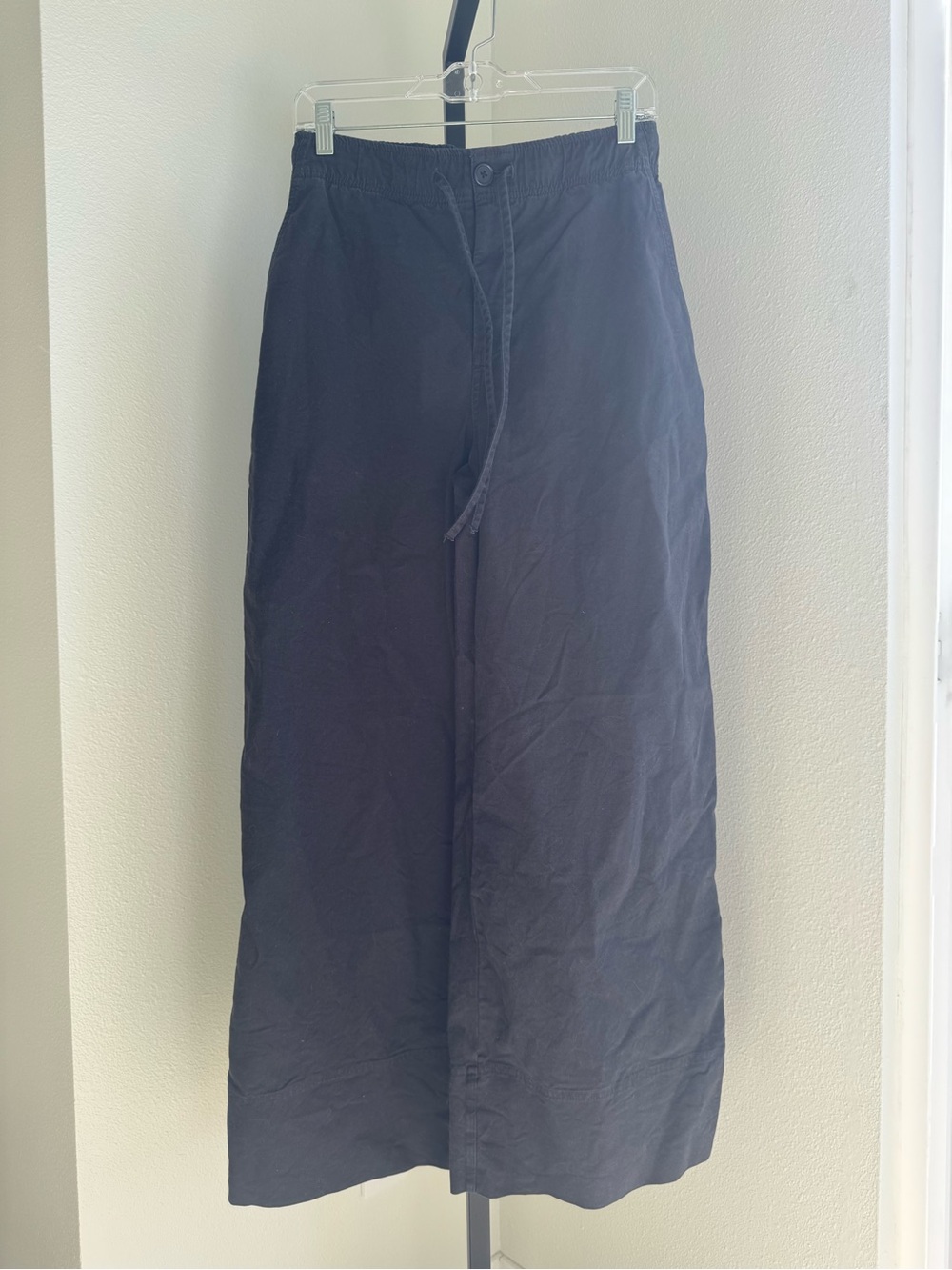Wide Leg Black Drawstring Pants